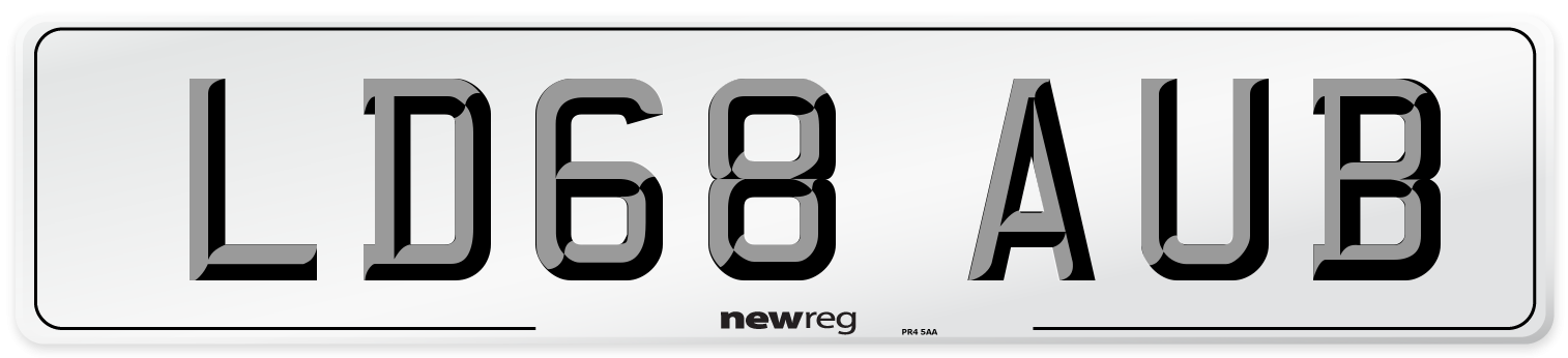 LD68 AUB Number Plate from New Reg